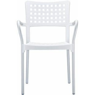 Krzesło ogrodowe z podłokietnikami Gala białe marki Siesta