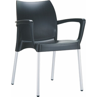 Krzesło ogrodowe z podłokietnikami Dolce czarne marki Siesta