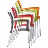 Krzesło ogrodowe z podłokietnikami Dolce beżowe marki Siesta