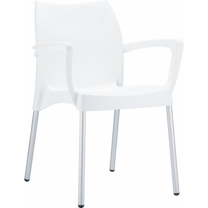 Krzesło ogrodowe z podłokietnikami Dolce białe marki Siesta