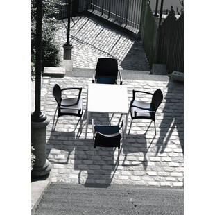Krzesło ogrodowe z podłokietnikami Dolce ciemnoszare marki Siesta