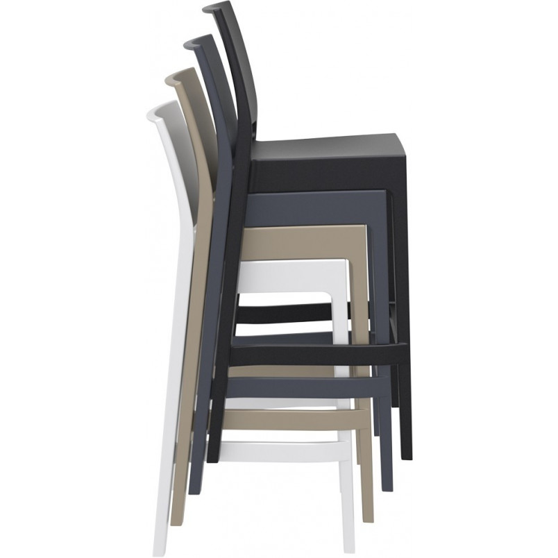 Krzesło barowe plastikowe MAYA BAR 75 ciemnoszare marki Siesta