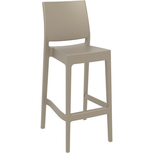 Krzesło barowe plastikowe MAYA BAR 75 szarobrązowe marki Siesta