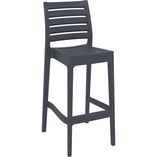 Krzesło barowe plastikowe ARES BAR 75 ciemnoszare marki Siesta