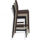 Krzesło barowe plastikowe ARES BAR 75 brązowe marki Siesta