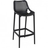 Krzesło barowe plastikowe ażurowe AIR BAR 75 czarne marki Siesta