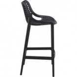 Krzesło barowe plastikowe ażurowe AIR BAR 75 czarne marki Siesta