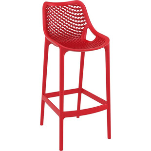 Krzesło barowe plastikowe ażurowe AIR BAR 75 czerwone marki Siesta