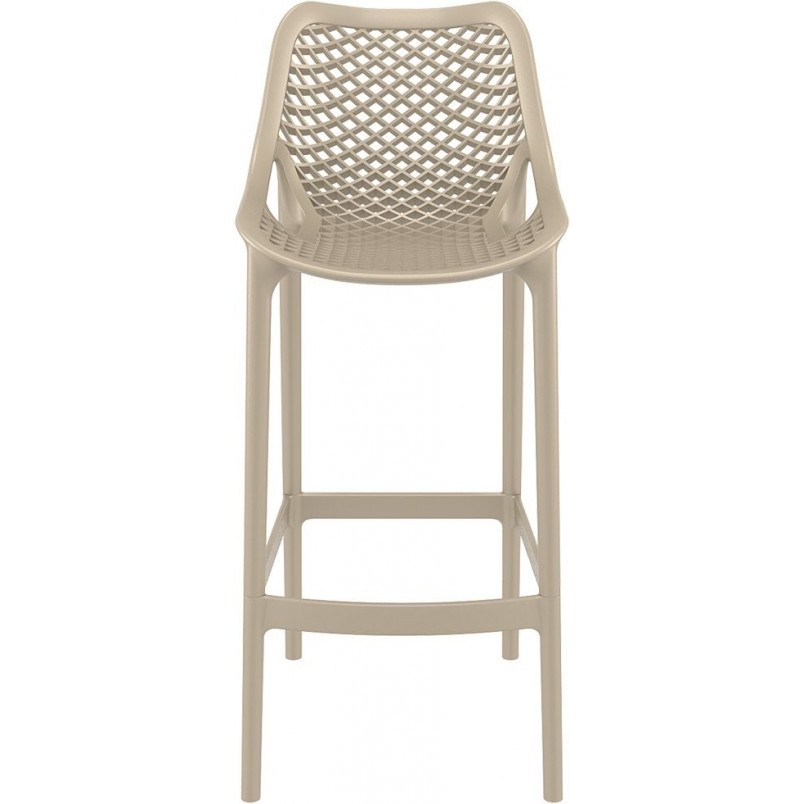 Krzesło barowe plastikowe ażurowe AIR BAR 75 szarobrązowe marki Siesta