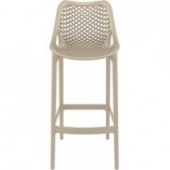 Krzesło barowe plastikowe ażurowe AIR BAR 75 szarobrązowe marki Siesta