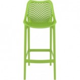 Krzesło barowe plastikowe ażurowe AIR BAR 75 zielone tropikalne marki Siesta