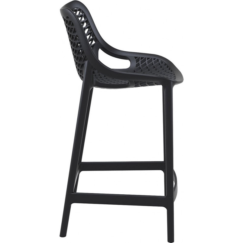 Krzesło barowe plastikowe ażurowe AIR BAR 65 czarne marki Siesta