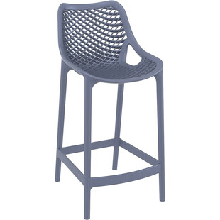 Krzesło barowe plastikowe ażurowe AIR BAR 65 ciemnoszare marki Siesta