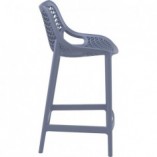 Krzesło barowe plastikowe ażurowe AIR BAR 65 ciemnoszare marki Siesta