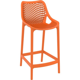 Krzesło barowe plastikowe ażurowe AIR BAR 65 pomarańczowe marki Siesta