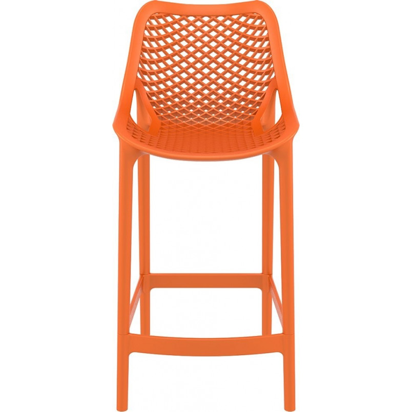 Krzesło barowe plastikowe ażurowe AIR BAR 65 pomarańczowe marki Siesta
