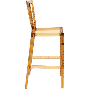 Krzesło barowe glamour OPERA BAR 75 bursztynowe przezroczyste marki Siesta