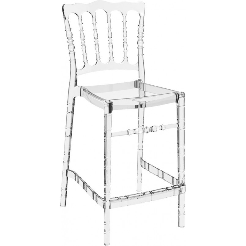 Krzesło barowe przezroczyste glamour OPERA BAR 65 marki Siesta