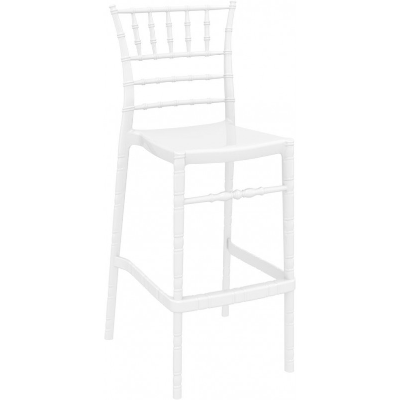 Krzesło barowe glamour CHIAVARI BAR 75 lśniące białe marki Siesta