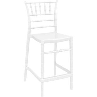 Krzesło barowe glamour CHIAVARI BAR 65 lśniące białe marki Siesta