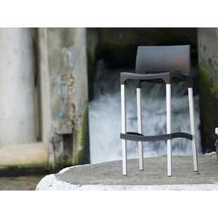 Krzesło barowe plastikowe GIO 75 czarne marki Siesta
