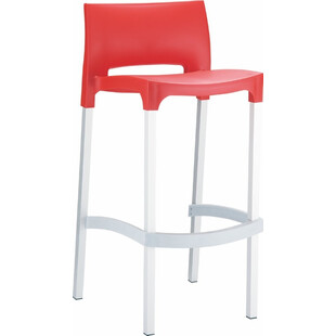 Krzesło barowe plastikowe GIO 75 czerwone marki Siesta