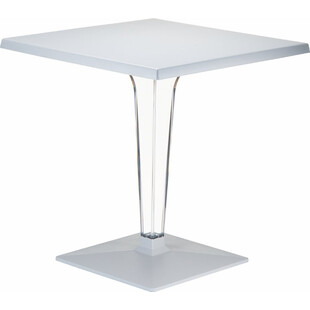 Stół kwadratowy na jednej nodze Ice 60x60 srebrnoszary marki Siesta