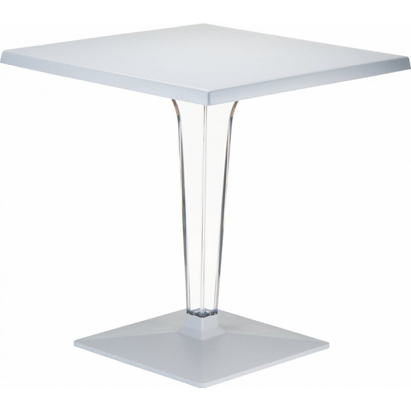 Stół kwadratowy na jednej nodze Ice 60x60 srebrnoszary marki Siesta