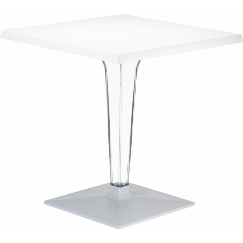 Stół kwadratowy na jednej nodze Ice 70x70 biały marki Siesta