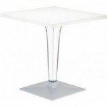 Stół kwadratowy na jednej nodze Ice 70x70 biały marki Siesta