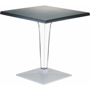 Stół kwadratowy na jednej nodze Ice 70x70 czarny marki Siesta