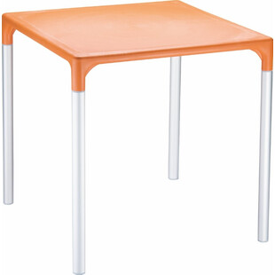 Stół ogrodowy plastikowy Mango Alu 72x72 pomarańczowy marki Siesta