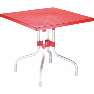 Składany stół ogrodowy plastikowy Forza czerwony 80x80 marki Siesta