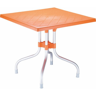 Składany stół ogrodowy plastikowy Forza pomarańczowy 80x80 marki Siesta