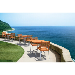 Składany stół ogrodowy plastikowy Forza pomarańczowy 80x80 marki Siesta