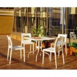 Składany stół ogrodowy plastikowy Forza biały 80x80 marki Siesta
