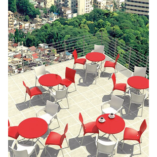 Stół ogrodowy okrągły Poppy czerwony 80 marki Siesta