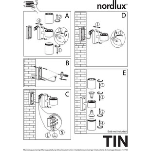 Kinkiet ogrodowy Tin Czarny marki Nordlux