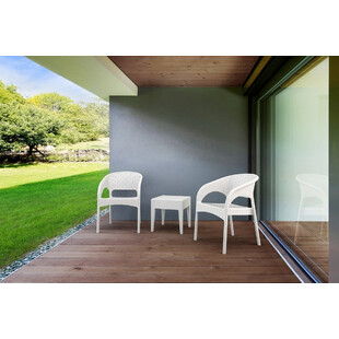 Fotel ogrodowy technorattanowy Panama biały marki Siesta