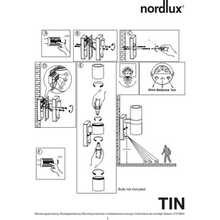 Kinkiet ogrodowy z czujnikiem Tin Sensor Stal Nierdzewna marki Nordlux