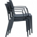 Krzesło ogrodowe rattanowe Capri ciemnoszare marki Siesta