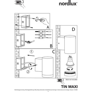 Kinkiet ogrodowy Tin Maxi Czarny marki Nordlux