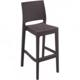 Krzesło barowe technorattanowe JAMAICA 75 brązowy marki Siesta