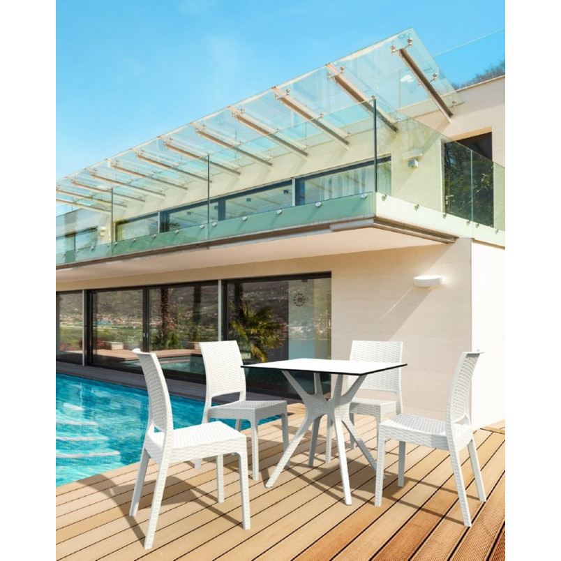 Stół ogrodowy kwadratowy Ibiza 80x80 biały marki Siesta