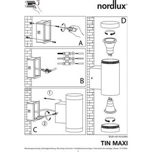 Kinkiet ogrodowy Tin Maxi Stal Nierdzewna marki Nordlux
