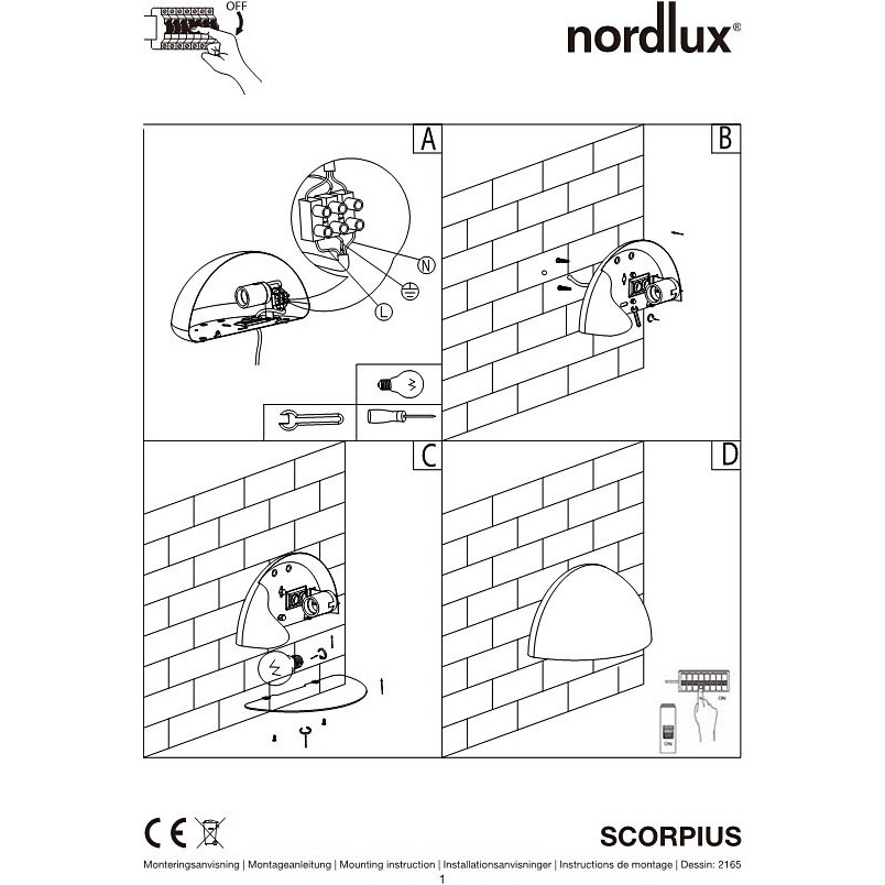 Kinkiet ogrodowy Scorpius Biały marki Nordlux