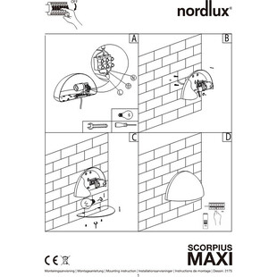Kinkiet ogrodowy Scorpius Maxi Biały marki Nordlux