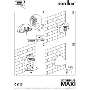 Kinkiet ogrodowy Scorpius Maxi Czarny marki Nordlux