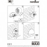 Kinkiet ogrodowy Scorpius Maxi Czarny marki Nordlux