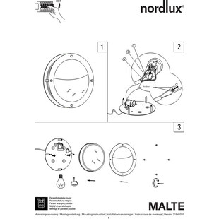 Kinkiet zewnętrzny okrągły Malte 24 Stal Galwanizowana marki Nordlux